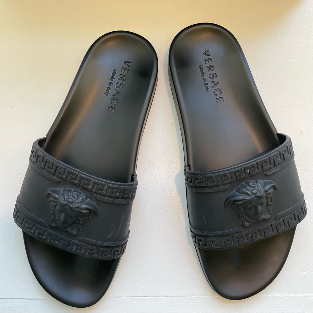 Versace Medusa Head Slides Black